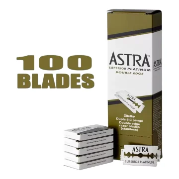 Astra Superior Platinum Double Edge Razor Blades: Unrivaled Smoothness 100 Blades