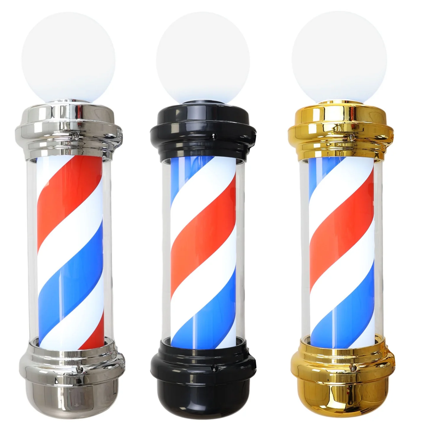 Gabri Classic Barber Pole Light with Open Sign 85cm: Iconic & Eye-Catching