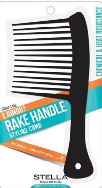 Stella Collection Jumbo Rake Handle Styling Comb 2442: Ultimate Tool for Detangling Thick Hair