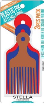 Stella Collection Strong Flexible Plastic Pik Styling Comb 2470AST: The Ultimate Tool for Voluminous Curls & Afros