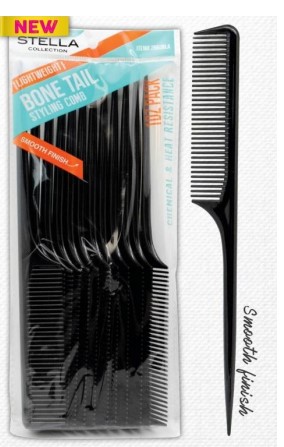 Stella Collection Lightweight Bone Tail Styling Comb 2663BLA: Ultimate Tool for Precision Styling & Sectioning