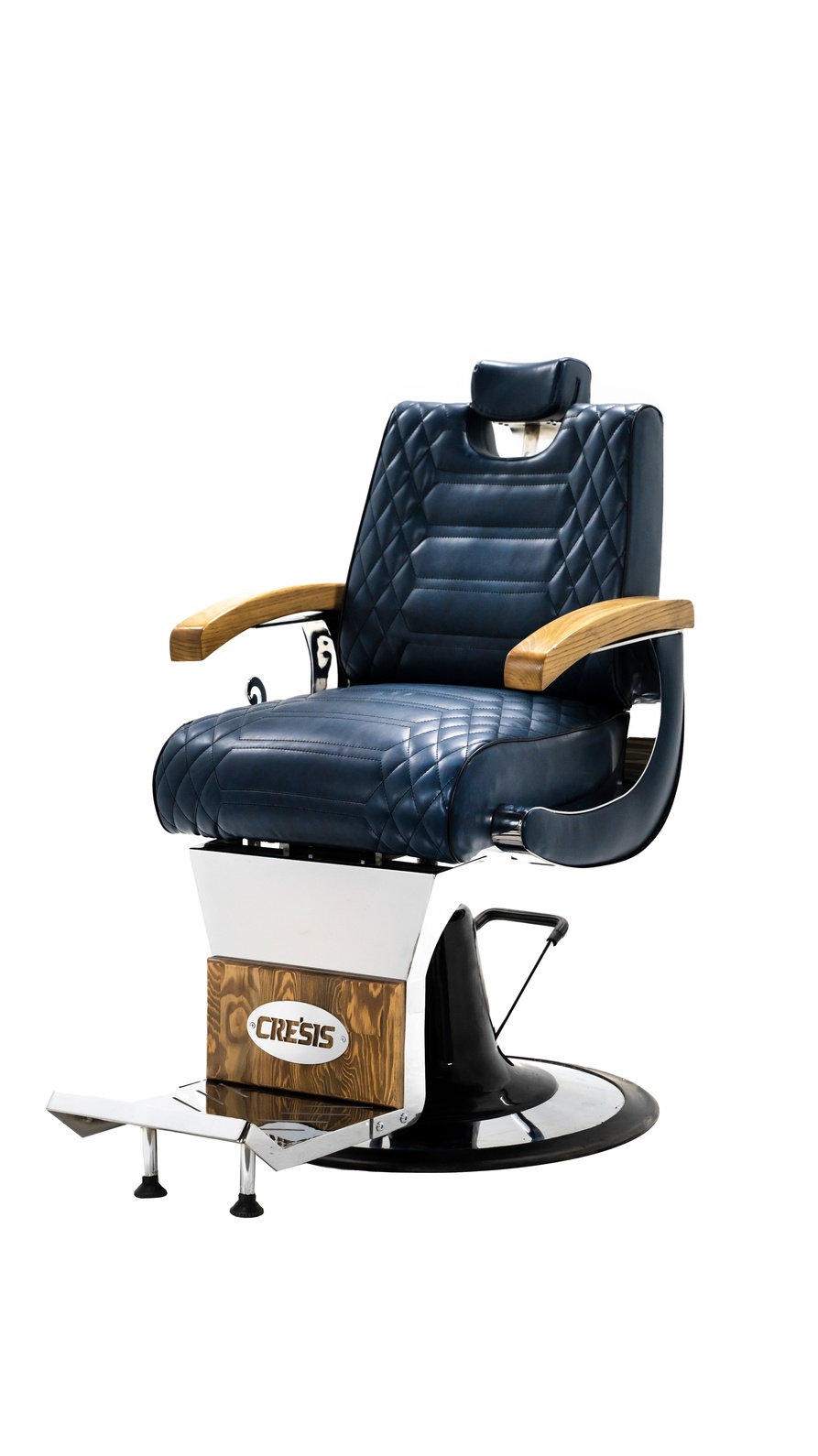 CRESİS Diamond Stitch Black Barber Chair : Professional, Heavy-Duty, Navy Quilted Styling Furniture