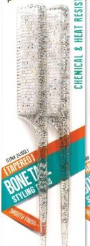 Professional Bone Tail Comb with Glitter Finish by Stella Collection