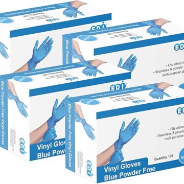 Blue Powder Free Vinyl Gloves – SMALL