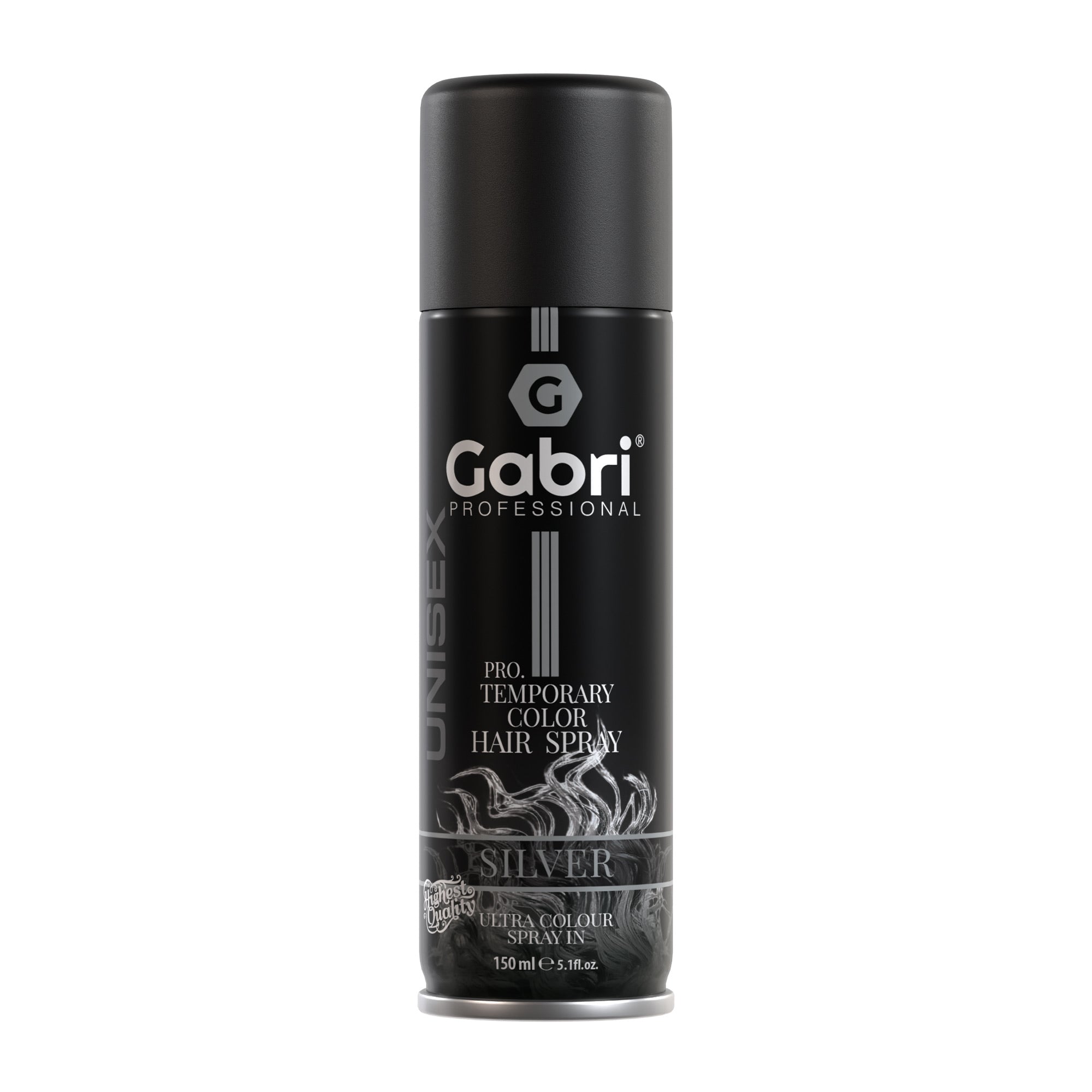 Gabri Professional Pro Temporary Hair Colour Spray Silver 150ml: Instant Metallic Shine for Modern Styling