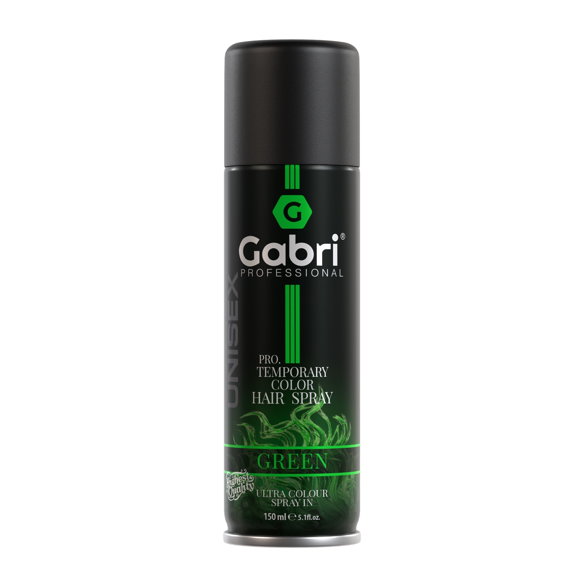 Gabri Professional Pro Temporary Hair Colour Spray Green 150ml: Instant Vibrant Colour for Bold Creative Styling