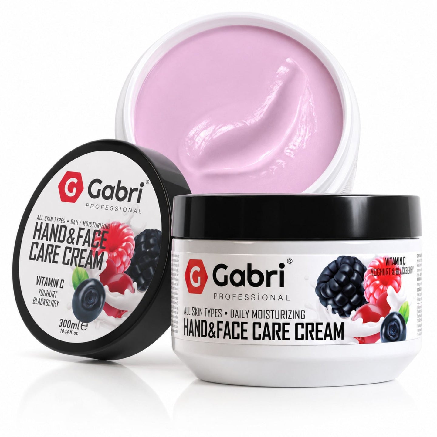 Gabri Professional Hand & Face Care Cream Yoghurt & Blackberry 300ml: Powerful Nourishing Moisture for Soft, Smooth-Looking Skin 2 Gabri Professional Hand